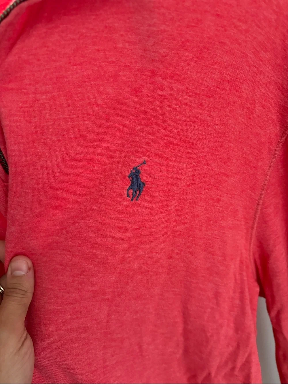 Polo Ralph Lauren salmon Cotton Quarter-Zip Sweater size large